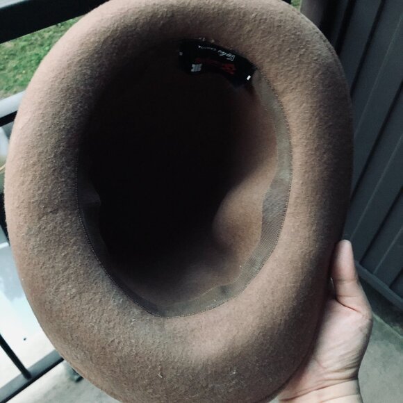 RARE 1970s Boutique by Kates Canada Vintage Felt Hat with Feather Trim Brown - Picture 3 of 5